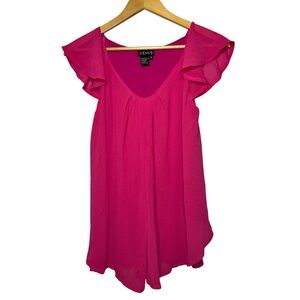 VENUS Fuchsia Flutter Sleeve Blouse Size Small